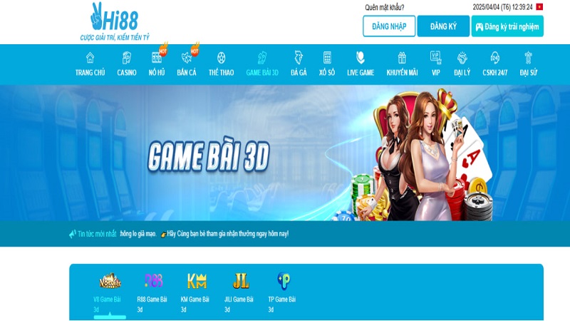Game đổi thưởng đa dạng tại nhà cái Hi88
