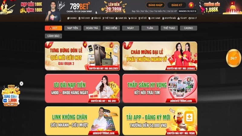 Chương trình khuyến mãi tại 789 bet rất hấp dẫn