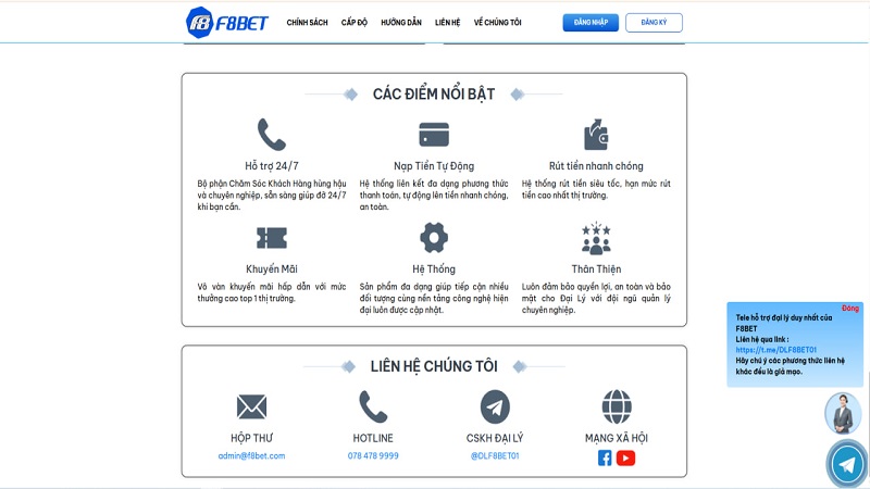 Liên hệ F8bet để đăng ký đại lý